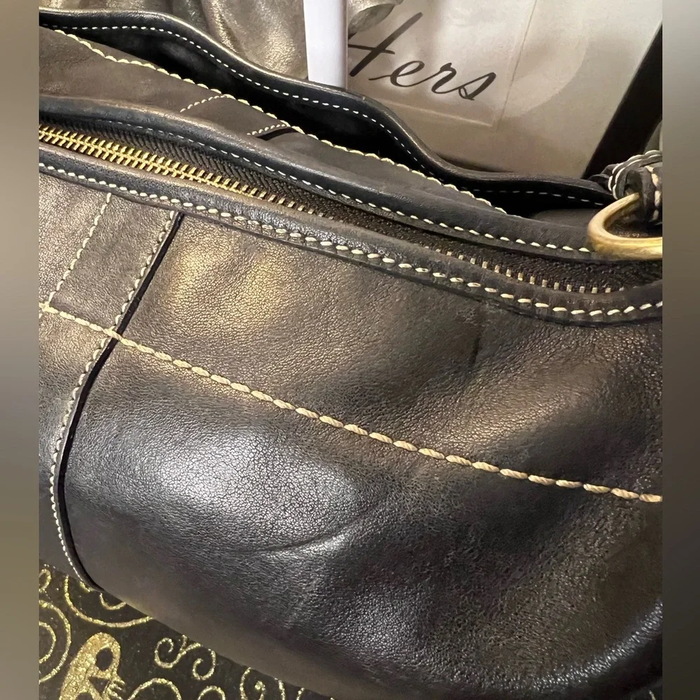 Coach black leather